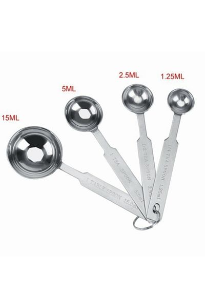KanyonGrup Metal Tiny Measuring Spoons Liquid Scale Set of 4