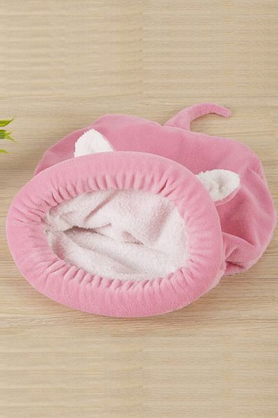 Bundera Bobi Cat Bed Pink Sleeping Bag Pet Cat Cushion Soft Cat Tunnel Bed Hut