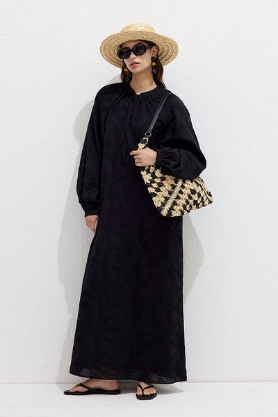 Manuka Gefüttertes Brautkleid SCHWARZ