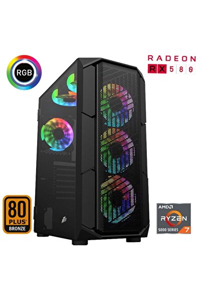 XASER Xsr505 Ryzen 7 5700x 32gb Ram 1tb M.2 Nvme Ssd 8gb Rx580 27"curved 180hz Masaüstü Oyuncu Bilgisayarı