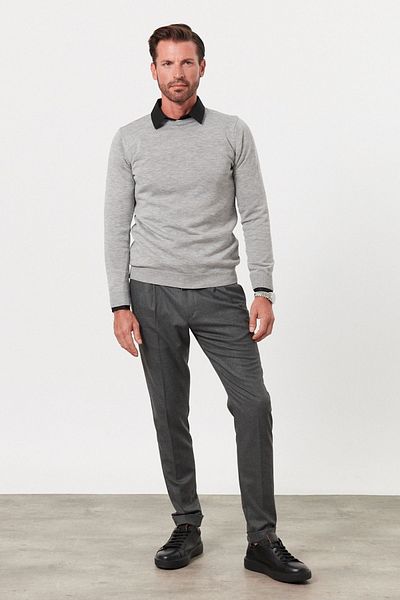Livio Ferri Ανδρικό πλεκτό πουλόβερ με λαιμόκοψη Slim Fit