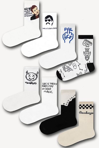 Neşeli Çoraplar Set of 12 Surprise Box Mix Mixed Tennis Socks