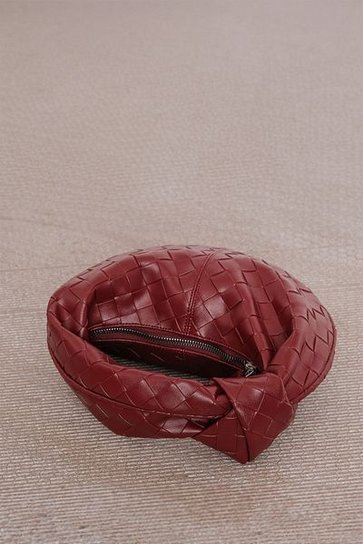 Çantacımstore Жіноча міні-сумка Jordie з шнурком для рук бордового кольору Bttg