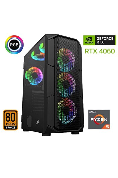 XASER Xsr441 Ryzen 5 5600 16gb Ram 512gb M.2 Nvme Ssd 8gb Rtx4060 Masaüstü Oy...