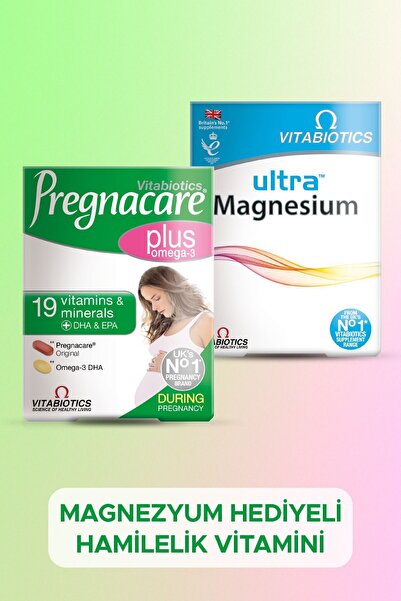ULTRA Pregnacare Plus Omega-3, Folik Asit, D Vitamini, Demir,Magnezyum İçeren...