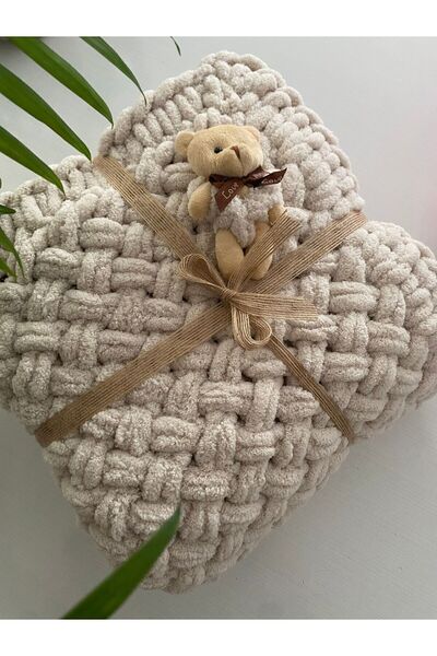 ÖRGÜCÜ DESİGN Puffy Bebek Battaniyesi- Örgü battaniye