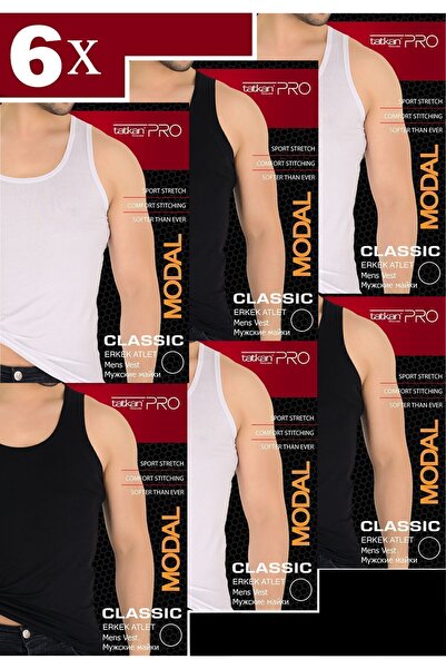 TATKAN BODYWEAR Tatkan - 6'lı - Askılı Penye Modal Classıc Atlet