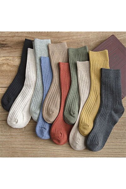 çorapmanya 4 Pairs of Women - Comfortable Corded Sleeping Socks, Multicolored