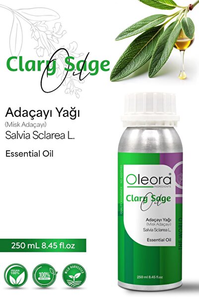 Oleora Adaçayı Yağı (MİSK ADAÇAYI), Saf Seyreltilmemiş, Uçucu Yağ. (CLARY SAG...
