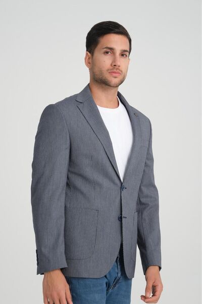 Luisero Çizgili Erkek Blazer Spor Ceket-1451