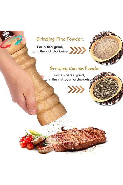 MADAME LUDA Bamboo Tree Stainless Steel Knife.1 Piece 16.5 Cm. Pepper Grinder Spice-Salt-Corn Mill.