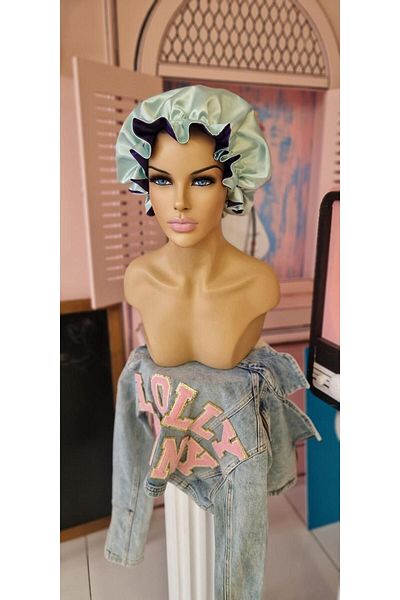 LOLLY PONY Double Sided Baby Blue Purple Silk Satin Hair Cap