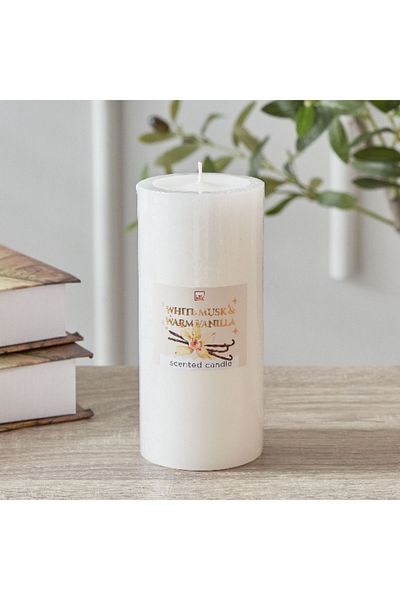 Home Box Qara Vanilla Pillar Candle - 6.8x15 cm