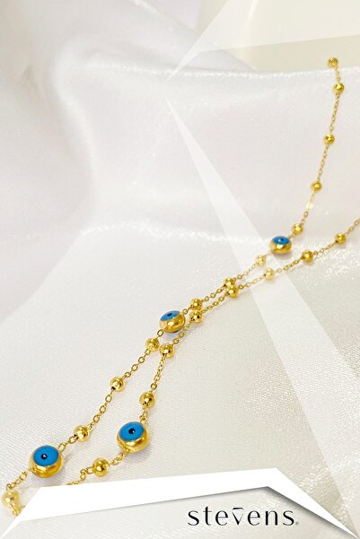 STEVENS Paslanmaz Kararmaz Çelik Nazar Boncuklu Dorikalı Kolye