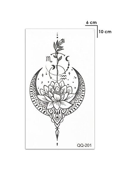 Hilvera Hint Motifi Lotus Çiçeği Geçici Dövme Tattoo
