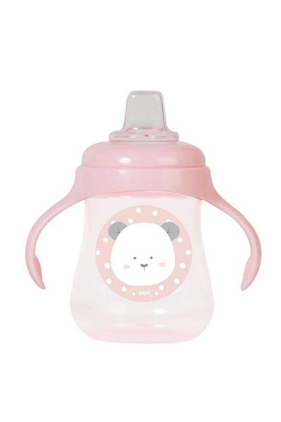 saro Pink Powder - Slow Flow and Drip-Free Training Cup with Handle