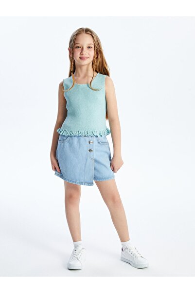 Dexia Μπλούζα Latina Blue Plain Knitwear - Λεπτομέρεια πλεξίματος