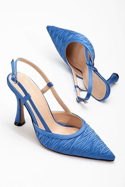 ELLOLİTA LUXURY SHOES Stiletto cu design special din satin cu spatele deschis