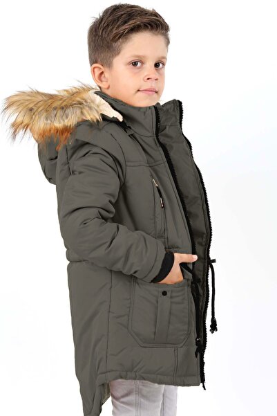 Pantulux Çocuk Kürklü Su Geçirmez Kışlık Uzun Mont