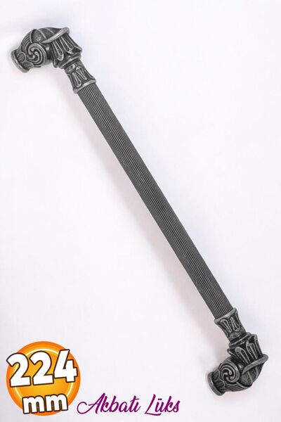 Badem10 Alyans Lüks (224 MM - 22.4 CM) Metal Antik Gümüş Mobilya Mutfak Çekme...