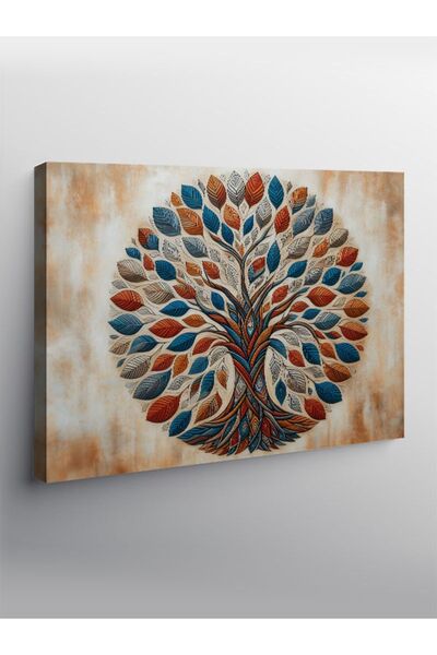 karizmart Kanvas Tablo Renkli Ağaç Ve Yaprakları