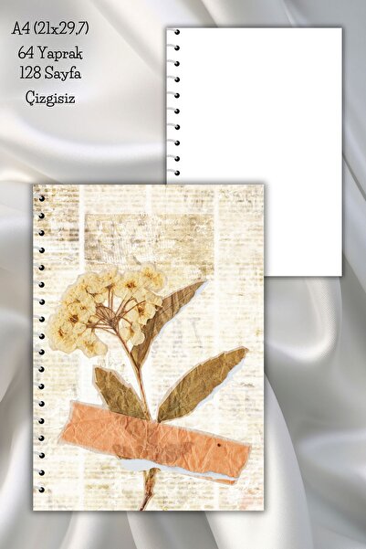 daily notebook Vintage A4 Çizgisiz Defter | Pvc Kapak | 128 Sayfa | 80gr Kali...