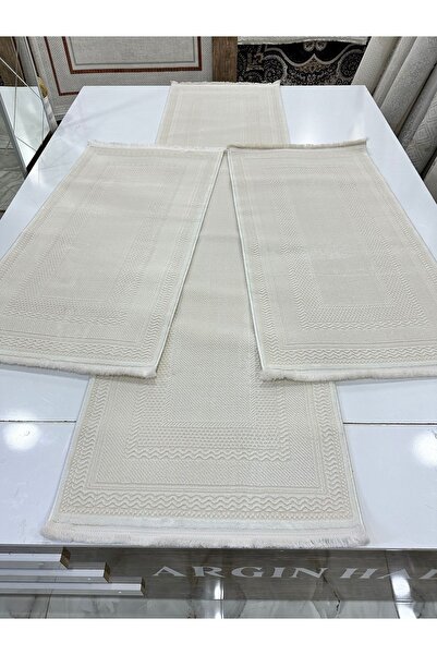 ASARYÜN Beyaz Yatak Odası Halısı 3'lü Set / ARGIN HALI