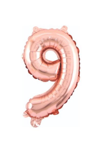 Öztürkpartievi Rosegold 9 Years Old Number Foil Balloon