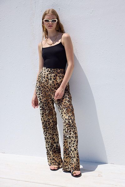 Manuka Leopard Pattern Viscose Trousers