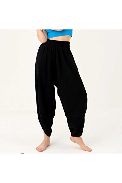 pier moda Keten Şalvar Pantolon -bohem Style- Siyah Renk- Rahat Pantolon Şalvar %100 Pamuklu Keten