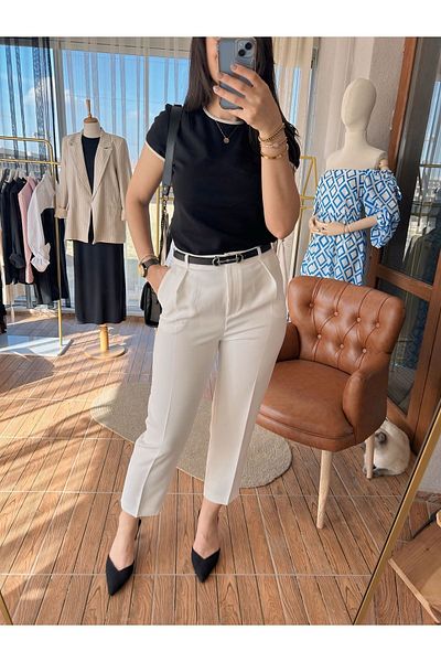 ANKH WOMAN HIGH WAIST LEG MINI SLIT PANT