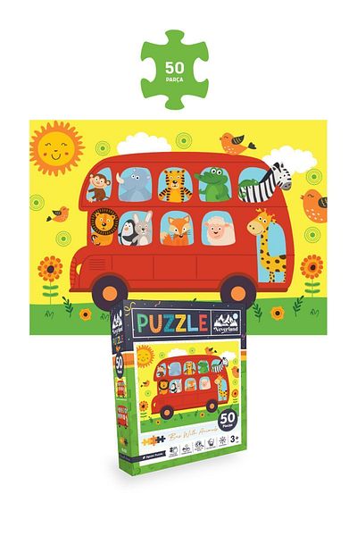 Neverland 50 P. Children's Puzzle - Animals Bus / Moon Animals / Farm Friends / Autumn Forest