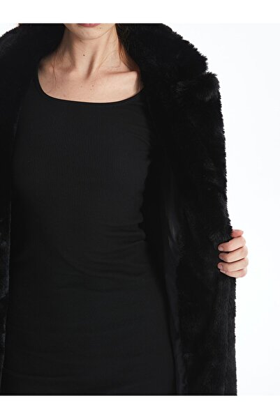 LC Waikiki Ceket Yaka Kadın Kürk Kaban (W4)