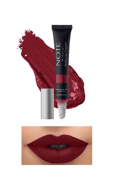 NOTE Mineral Matte Lip Cream Semi Matte Finish Liquid Lipstick 05 Plum Wine - Red