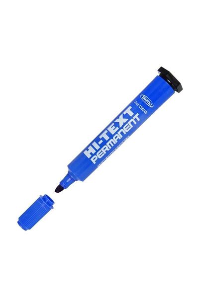 Hi-Text Blue Permanent Marker - 830pc Cut Point, 12 Piece Felted Pen