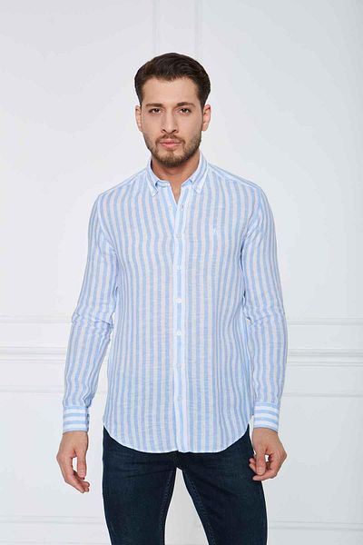 Paşahan Πουκάμισο με κουμπιά από λινό Comfort Fit