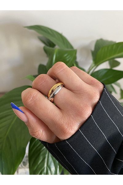 Mj Butik حلقة ثلاثية من الفولاذ، حلقة ضغط من الفولاذ الملتوي