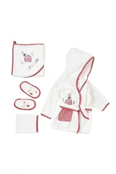 Biorganic 66366 4-Piece Eraser Towel Bathrobe Bath Set
