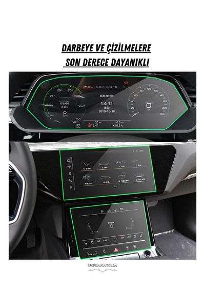 UniqAnatolia Audi Q8 2020-2023 Ghost Instrument and Multimedia Dual Screen Compatible Nano Screen Protector