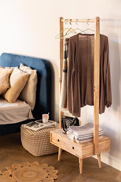 ŞafakMobilya Ahşap Çok Yönlü Raysız Free Çekmeceli Modern Askılık