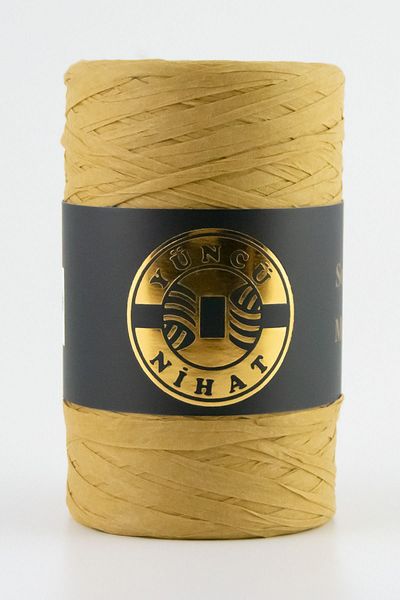 Yüncü Nihat 250 Meters - 150Gram (304) Dark Yellow Raffia String Bag, Natural Paper and Supla String