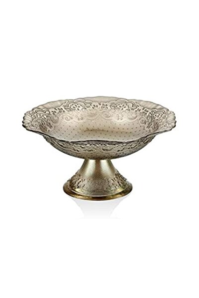 Cemile Dantel Luster Füme Ayaklı Meyvelik 20,5 Cm