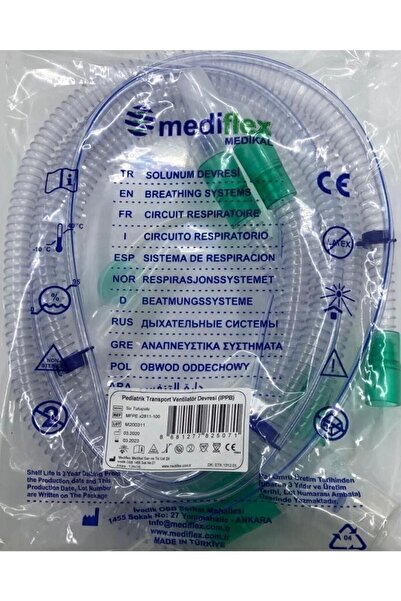mediflex Mekanik Ventilatör Yetişkin - Pediatrik Solunum Devresi Çift Kollu