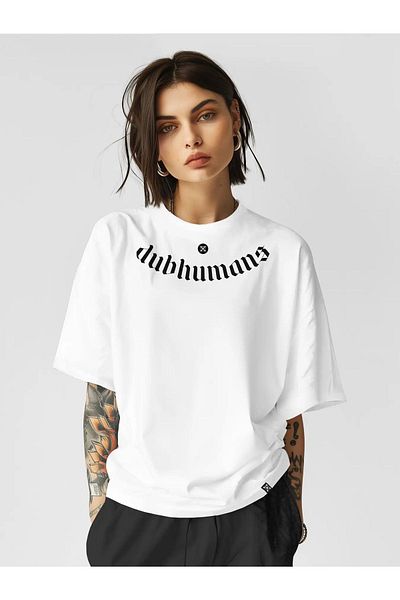 SELF CONTROL Tricou oversize cu imprimeu simplu DUBHUMANS 100% bumbac - Unisex