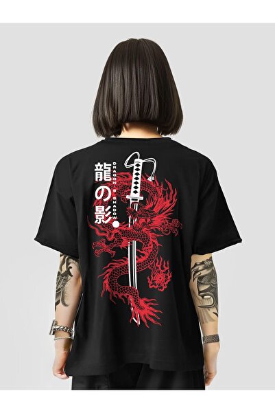 COSMOS BOX Tricou unisex Red Dragon Dragon - 100% bumbac, croială supradimens...