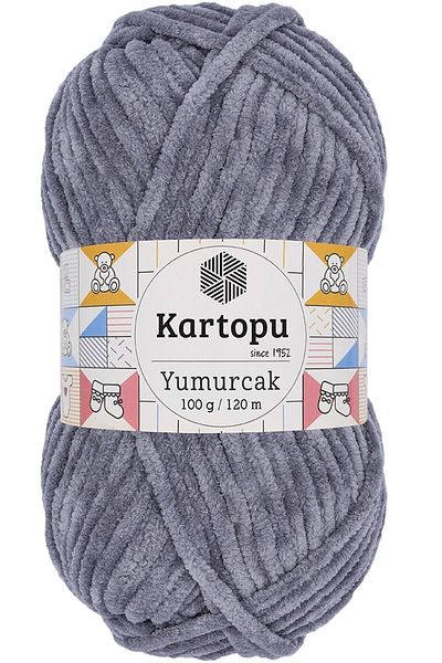 Kartopu Πλεκτό βελούδινο σκούρο γκρι Yumurcak - K951