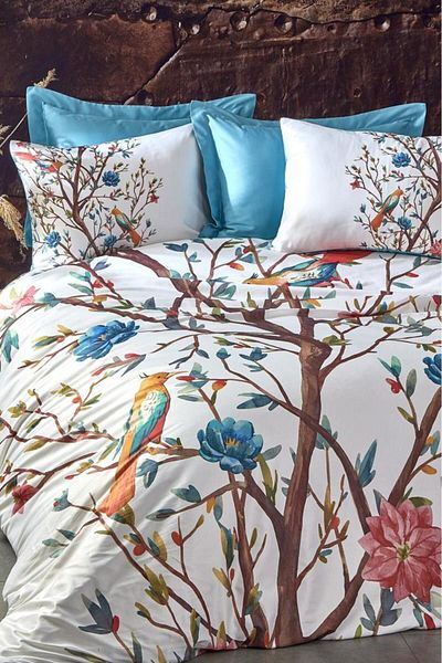 Çeyiz Diyarı Satin din bumbac asiatic - Set cuvertură dublă