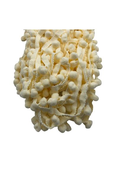 Yumuşakkeçe Cream Ribbon Pompom/5 Meters