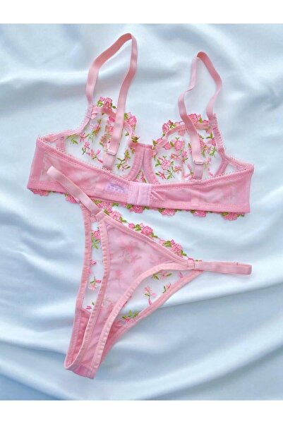 Sage Lingerie Set sutien cu sârmă roz trandafir