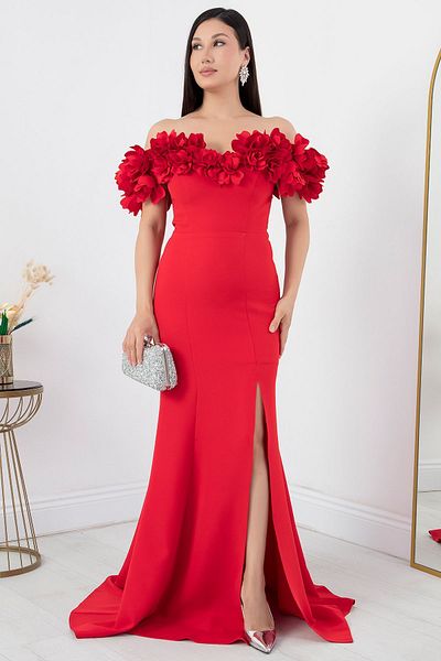 PULLIMM Rochie cu detaliu trandafir cu fanta - ECR5368